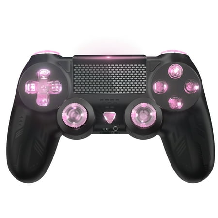 Bonadget Custom Colorful LED Light for PS4 Controller, Cool LED Controller Compatible with Playstation 4/Slim/Pro, for Remote Joystick Ps4 Support Turbo/Dual Vibration/6-Axis Motion Sensor/ Touch Pad