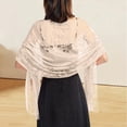 thumbnail image 2 of Gkeoshab Women's Lace Shawl Sheer Lightweight Evening Wrap for Dresses Elegant Hollow-Out Bridal Scarf Perfect for Parties Weddings Banquets Beige One Size, 2 of 4