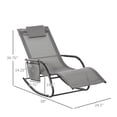 thumbnail image 3 of Outsunny Patio Rocking Chair with Mesh Fabric, Grey, 3 of 10