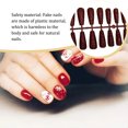 thumbnail image 3 of 24 Pieces False Nails Glitter Shimmering Powder Full Cover Artificial Nail Tips Simple Operation Fingernail Decal DIY Accessory dark red, 3 of 7
