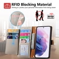 thumbnail image 6 of For Samsung Galaxy S22 Plus S22+ 5G Leather Phone Case Wallet Zipper Pocket Pouch Folio Flip Cover Kickstand, Multi Anti-theft Card Holder Cash Slot, Double Magnetic Buckle, Wrist Lanyard,Gray, 6 of 12