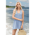 thumbnail image 7 of Women Summer 2 Piece Sets Beach Vacation Outfits Halter Neck Tank Top and Shorts Set Knit Lounge Clothes Light Blue XL, 7 of 7