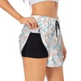thumbnail image 2 of Bixox Women's Colorful Seashells1 pattern 2 in 1 Running Shorts - Lightweight Athletic Workout Gym Yoga Shorts Liner with Pockets - Large, 2 of 7