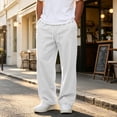 thumbnail image 6 of Men's Baggy Sweatpants Fashion Casual Wide Leg Drawstring Waist Jogging Pants Relaxed Fit Sweat Pants for Gym Athletic with Pockets White L, 6 of 8