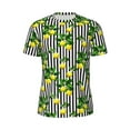 thumbnail image 5 of Wukai Lemons on Striped Print Men's Short-Sleeved Mesh T-Shirt,Quick-Dry Short Sleeve Workout T-Shirt-6X-Large, 5 of 8