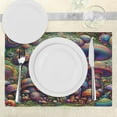 thumbnail image 3 of Ambesonne Mushroom Place Mats Set of 4, Trippy Huddles of Motifs, Standard Size, Multicolor, 3 of 5