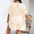 thumbnail image 4 of Pitauce Womens Plus Size Floral Lace Crochet Bathing Suit Cover Up V-Neck Oversized Summer Beach Dresses Swimsuit Bikini See Through Beachwear, 4 of 4