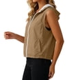 thumbnail image 5 of Kilaqueen Women's Sleeveless Zip Up Hoodie Vest, Drawstring Hood Lightweight Athletic Jacket with Pockets, Casual Layering Top for Running and Everyday Wear, 5 of 9
