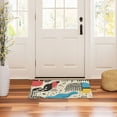 thumbnail image 3 of Yayeee Doormat for Indoor Entrance 32" x 20" Non Slippery Floor Rug, Blue Retro Print, 3 of 8
