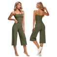 thumbnail image 2 of VBVC Women's 2 Piece Spaghetti Strap Yoga Set , Tank Top and Capri For Women , Ladies' Summer Wide Leg Lounge Outfit, *Army Green , Large, 2 of 10