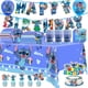 thumbnail image 2 of Los suministros de fiesta de Lilo Stitch incluyen plato y vaso de papel, globo, mantel, adornos para pastel para niño, decoración de fiesta de cumpleaños, Baby Shower, 2 of 4