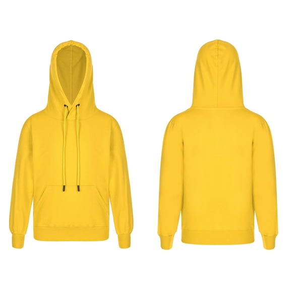 renvena Girls Casual Hooded Jumpers Pullover Hoodie Long Sleeve Sweatshirts with Pocket 3-14 Yellow 9-10
