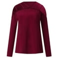 thumbnail image 4 of Lilgiuy Women's Off Shoulder Long Sleeve Solid Hollow Out V-Neck T-shirt Blouse Tops, 4 of 4