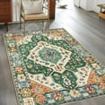 thumbnail image 3 of 3'x5' Area Rugs, Green Orange Beige Boho Indoor Outdoor Area Rug for Living Room Bedroom, Retro Ethnic Tribal Abstract Art Washable Bathroom Rugs Kitchen Floor Carpet Mats Home Decor Aesthetic, 3 of 8