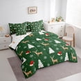 thumbnail image 4 of Manfei Cartoon Christmas Reindeer 7 Pieces Bedding Comforter Set, Xmas Tree Snowflake Full Bedding Set, Teen Kid Boy Girl Reversible Fitted Sheet Flat Sheet, Breathable Home Decor, 4 of 8