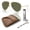 Polished Arista Gold Frame | Polarized Green Lens, variant on RB3825 OLD AVIATOR Pilot Shaped Non-Polarized Sunglasses for Men & Women - Includes Official RAYBAN Eyewear Kit - Ideal Formal & Casual Wear Sunglasses - Clear & Brown Lens
