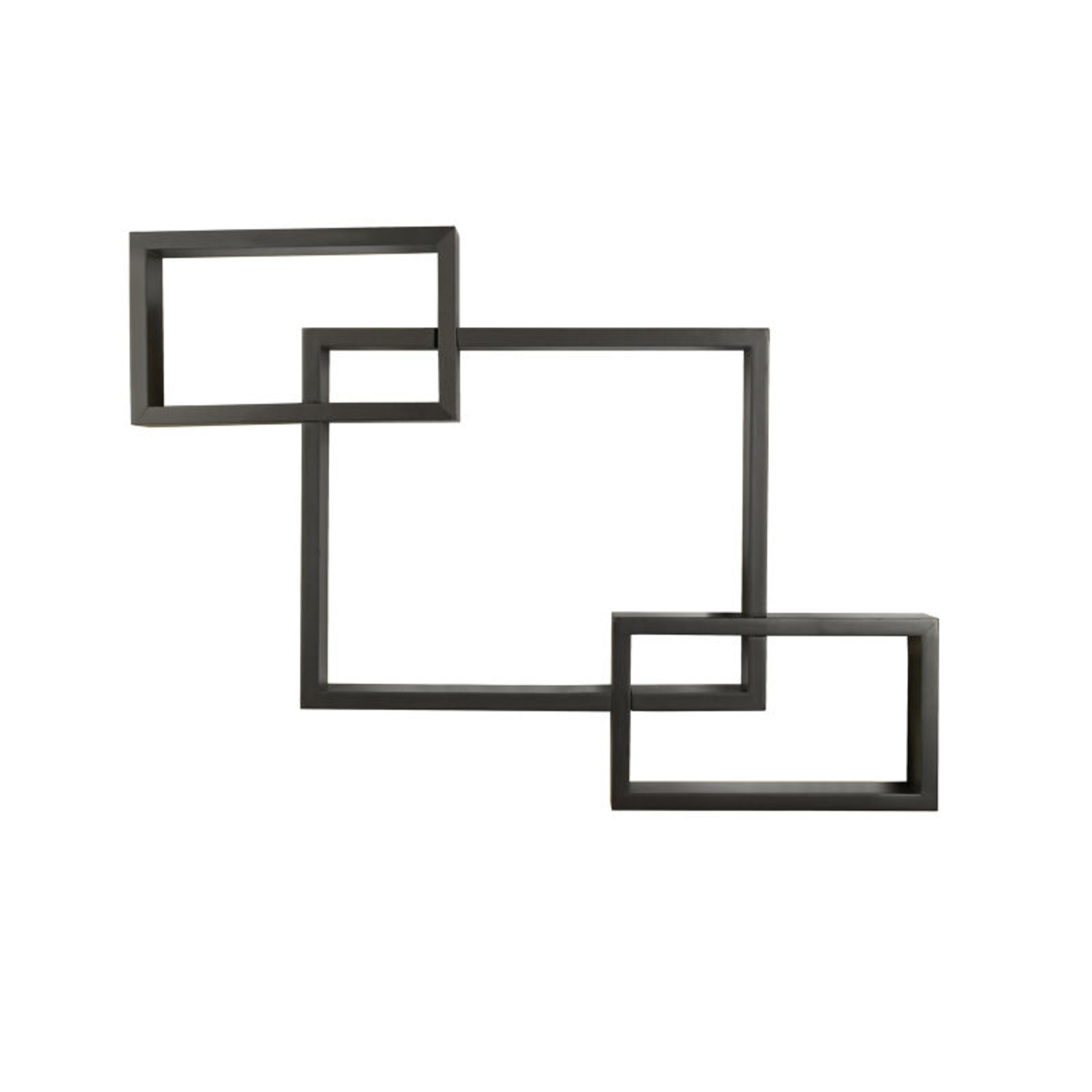 Melannco Set of 3 Interlocking Floating Wall Mount Shelves in Espresso
