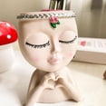 thumbnail image 3 of Face Planter Pot with Heart Hands, Resin Head Planter for Indoor Plants, Cute Succulent Pots with Drainage Hole, Gardening Gifts for Women Mom Teacher, 3 of 7