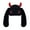 Black, variant on Crochet Devil Horn Hat Headwear Comfortable Winter Warm Rabbits Ear Hat