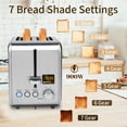 thumbnail image 5 of Toaster 2 Slice,Stainless Steel,LCD Display,7 Bread Shade Settings,1.4" Wide Slots,4-in-1 Functions,Removable Crumb Tray,900W,Silver, 5 of 7