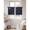 thumbnail image 3 of Navy Blue Starry Night Sheer Curtains 2 Panels Set Stars Moon Blue Simple Style Sheer Window Curtains Light Filtering Rod Pocket Voile Drapes for Bedroom Living Room 52"x54", 3 of 8