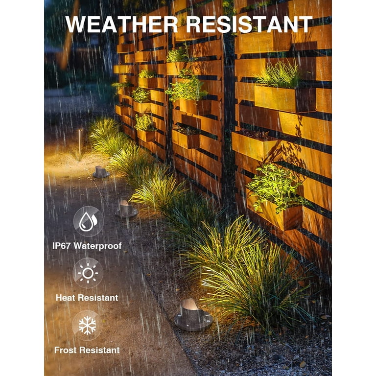 SUNVIE 12W Low Voltage LED Landscape Well Lights – 12-24V, 3000K Warm White, IP67 Waterproof, Shielded Anti-Glare – 8 Pack With Wire Connectors