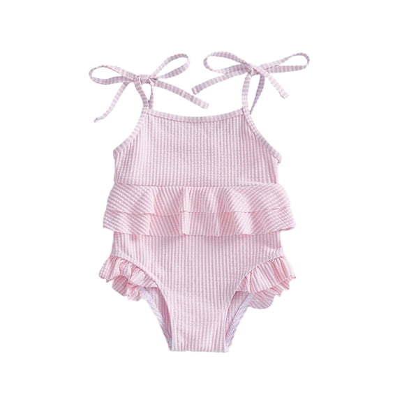 Swimsuits for Girls One Piece Bikini Contrast Trim Bathing Suit Adjustable Strap Girls' Swimwear Tankini with Chest Pad Cutout Swimwear Set Girl