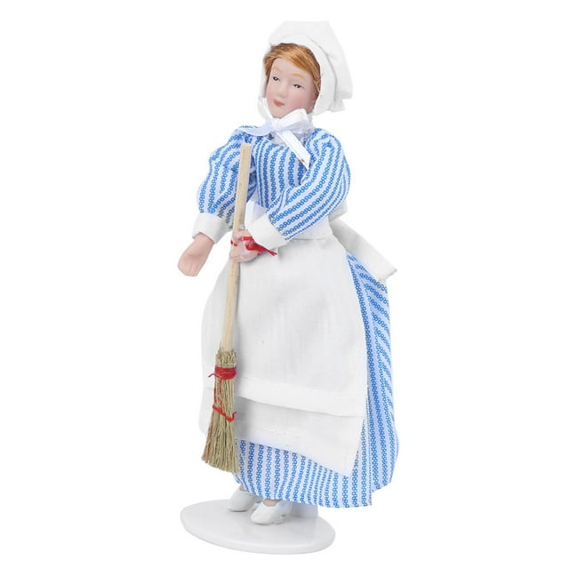 Casa de muñecas en miniatura, sirviente, casa de muñecas, muñeca de porcelana en miniatura, muñeca de cerámica, personas, accesorios para casa de muñecas, calidad superior