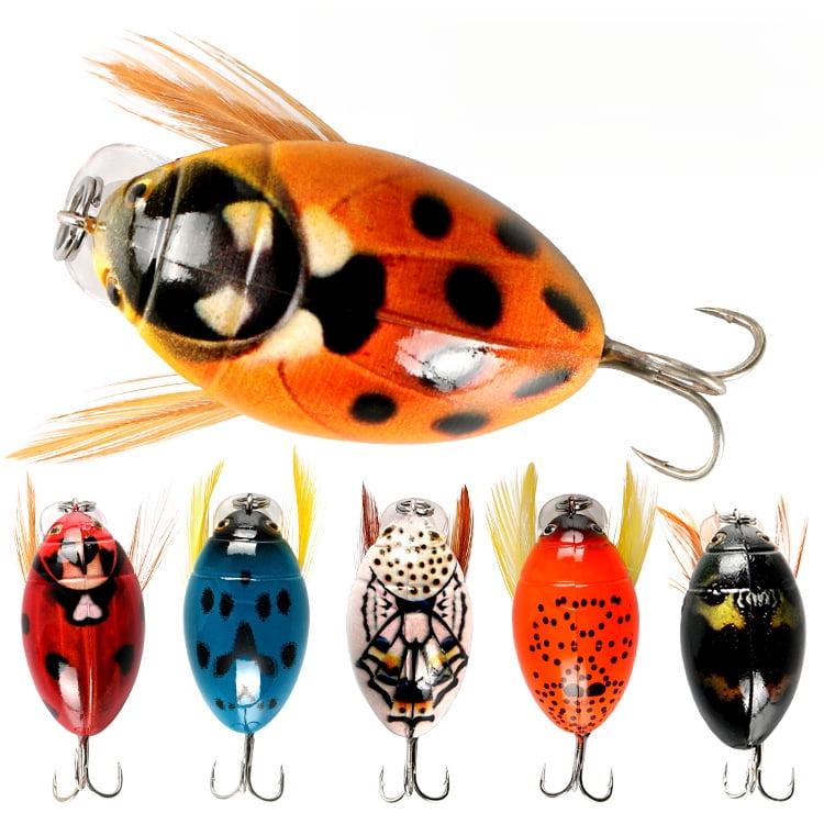 2PC Fishing Lures Jigs 4g Floating Water Small Minnow Fat Bionic Beetle Blood Slot Hook Plastic Fake Fish Bait Set