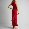thumbnail image 7 of Drses‌‌ ‌‌‌‌‌‌‌‌‌‌‌‌‌Women's Crew Neck Sleeveless Bodycon Maxi Dress - Mermaid Cut with Ruffle Hem for Evening Cocktail Party, 7 of 7