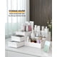 thumbnail image 5 of Organizador de caja de almacenamiento de cosméticos para escritorio de maquillaje con cajones para tocador, encimera de tocador, mostrador de baño, elegante soporte para cepillos - ROSA, 5 of 5