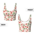 thumbnail image 6 of Goofa Strawberry And Flowers Printed Sports Bras for Women, High Impact Running Bra Workout Crop Tank Tops Longline Sports Bra Push up-Large, 6 of 9