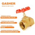 thumbnail image 4 of 1PCS Brass Industrial Gate Valve, DN25 1Inch NPT Female, for Oil, Gas, 4 of 5