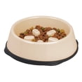 thumbnail image 3 of IRIS 4 Cup Slow Feeder Dog Bowl for Short Snouted Pets, Beige/Black, 3 of 4
