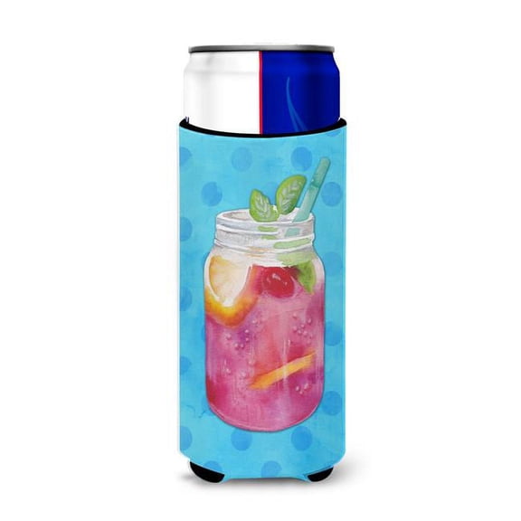 Mason Jar Cocktail Blue Polkadot Michelob Ultra Hugger for Slim Cans - Blue