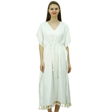 

Bimba Women s Long Maxi Kimono Kaftan Rayon Night Gown Drawstring Tassel Caftan Coverup