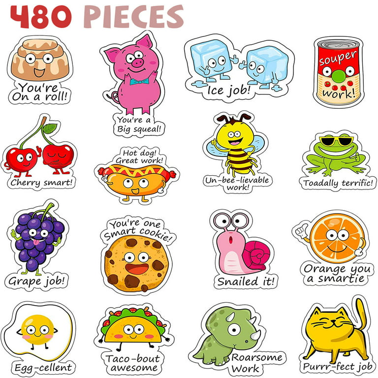 50-500pcs Cute Animal Dinosaur Stickers For Kids 1 Inch Boy Toy Game  Stickers Birthday Classroom Party Reward Decoration