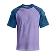 thumbnail image 4 of Dresfit Golf Shirts Mens Crewneck Baseball Shirts Patchwork Short Sleeve Raglan Denim Shirt Summer 2026 Big and Tall Relaxed Fit Cotton Vintage T Shirts Light Purple L, 4 of 6