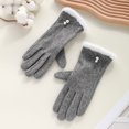 thumbnail image 4 of Yesbay Women Gloves Touch Screen Windproof Warm Gloves Thermal Knitted Gloves with Fluffy Fur Trim, 4 of 8