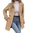 thumbnail image 5 of WIZUTIZ Women's Slim Fit Cardigan Jacket Solid Color Long Sleeve Thick Wool Blend Hoodless, 5 of 9