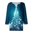 thumbnail image 5 of Ailaofu Hauts pour Femmes à Manches 3/4 Décontractés Henley Col T-Shirts Manches 3/4, 5 of 5