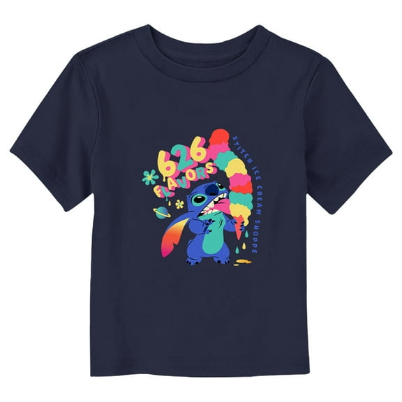 Toddler's Lilo & Stitch 626 Ice Cream Flavors  Graphic Tee Navy Blue 2T
