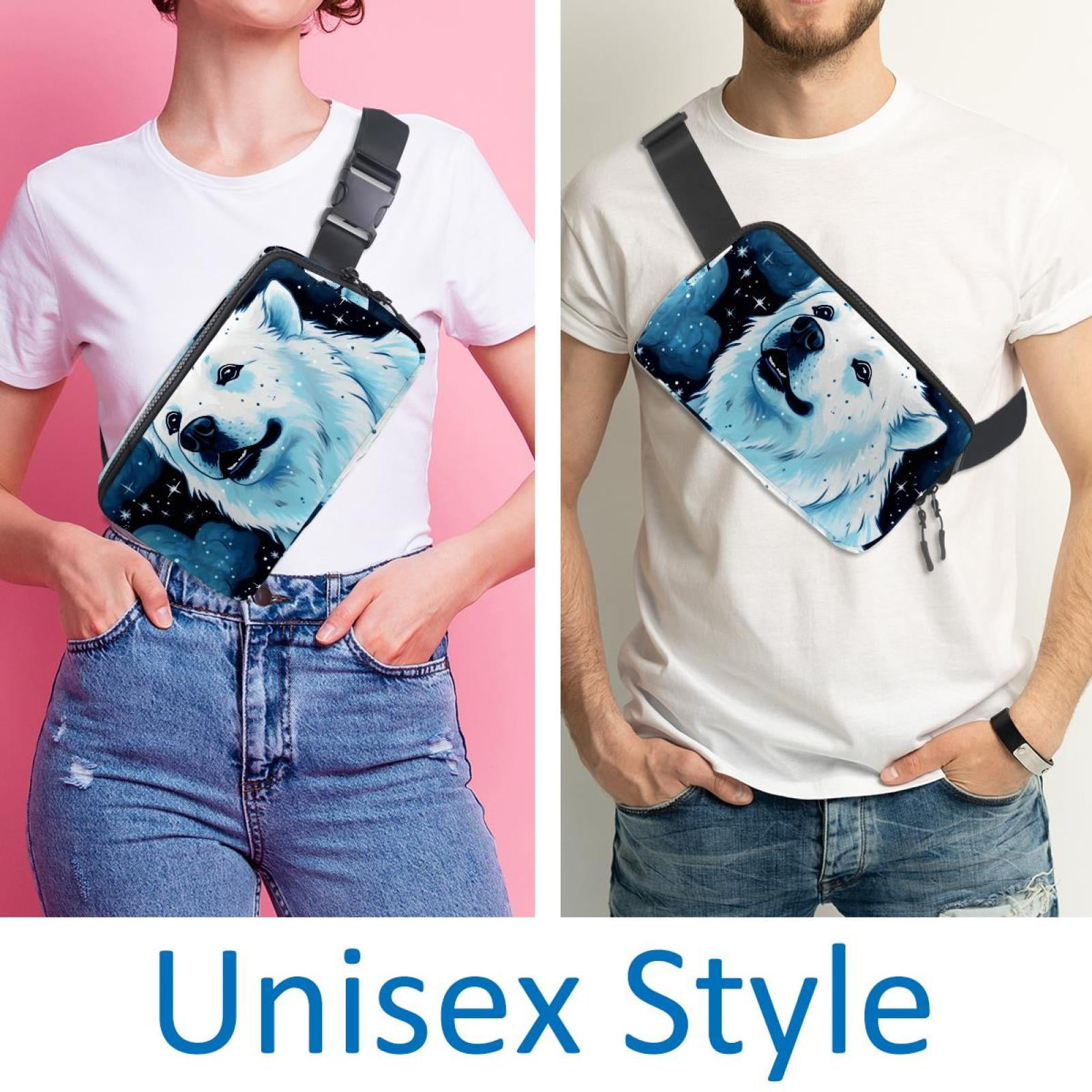 Starry sky polar bear Lightweight, Adjustable Fanny Pack with Extension Strap - Unisex Crossbody Bag & Waist Bag