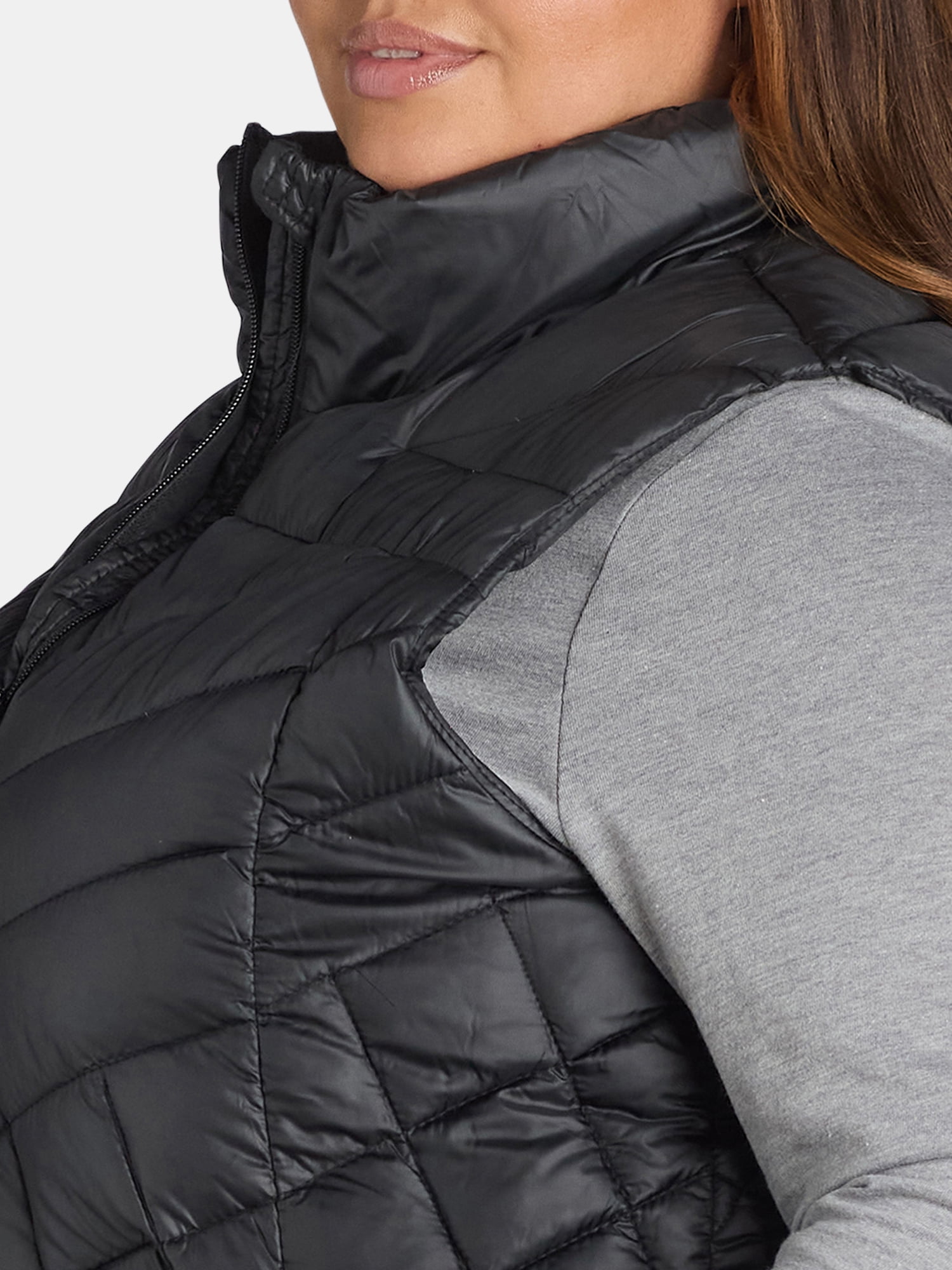 Big Chill Women's Chevron Quilted Puffer Vest, Midweight, Sizes S-3X