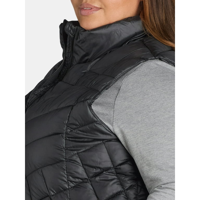 Big Chill Women's Chevron Quilted Puffer Vest, Midweight