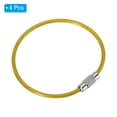 thumbnail image 3 of Unique Bargains 6 Inch Wire Keychain Cable Stainless Steel Key Ring Loop, Yellow 4 Pack, 3 of 6