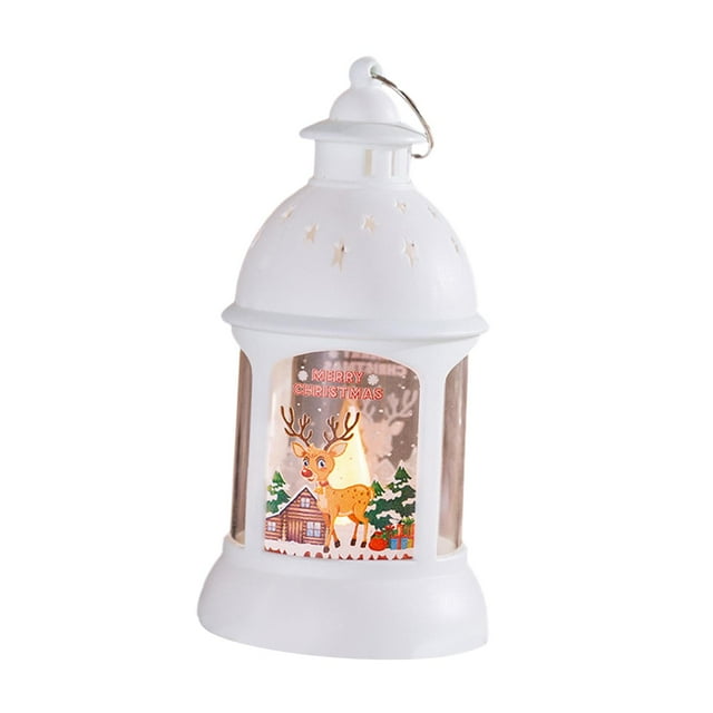 Linterna navideña iluminada, luz nocturna de 6,8x13,5cm x 2,7x5,3 pulgadas, Lámpara decorativa, decoración navideña para interiores y exteriores, Alce CUTICAT Linterna colgante