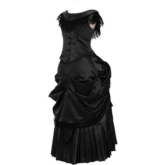 Women's Victorian Lady Costume Vintage Victorian Edwardian Bustle Dress Gown Skirt