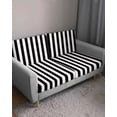 thumbnail image 3 of Simple Black White Stripes Couch Cushion Covers, Stretch Seat Cushion Covers for Sectional Sofa, Modern Stripes Individual Sofa&nbsp;Slipcovers Furniture Protector with Elastic&Straps Small 1Pcs, 3 of 7