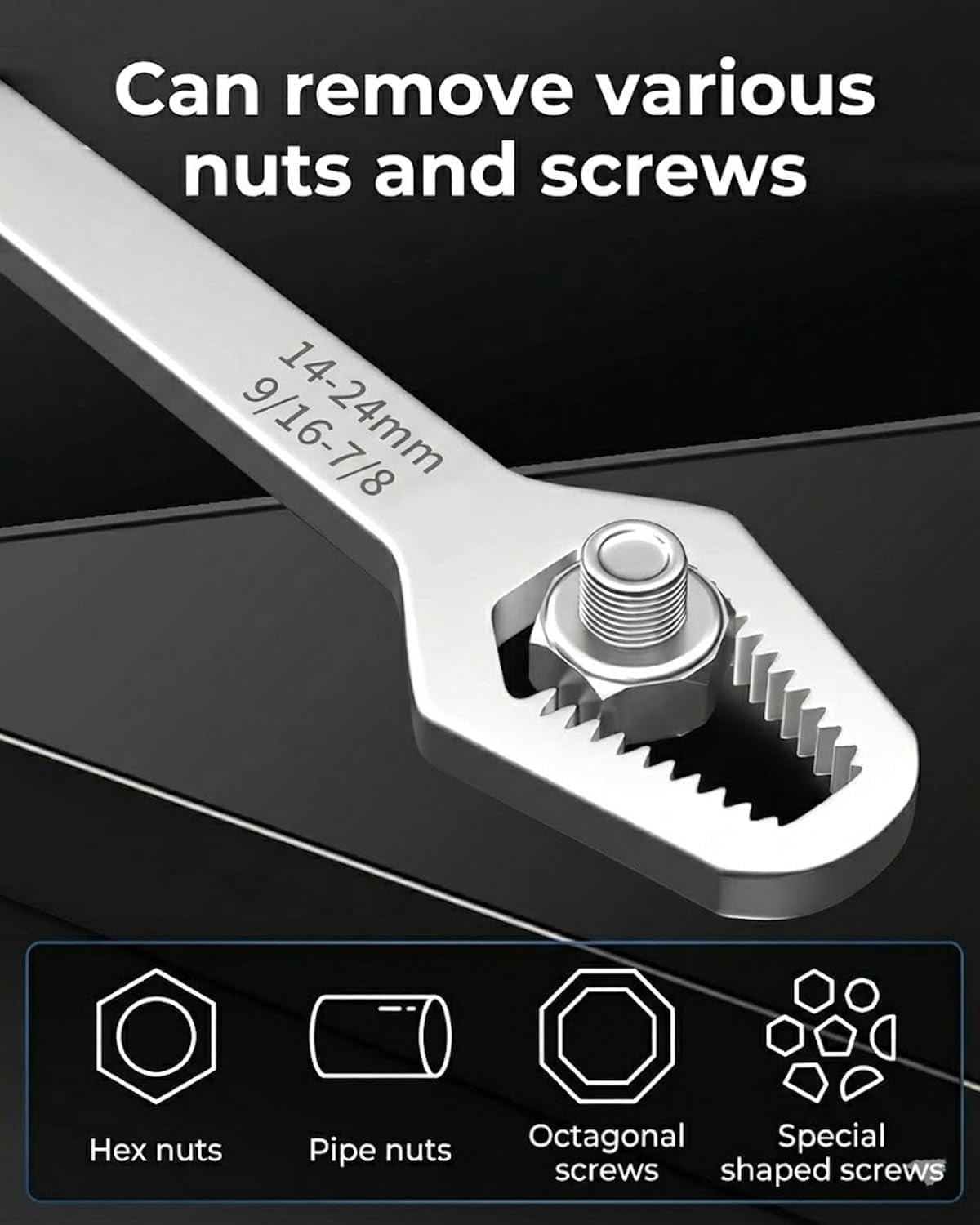 3Pcs Car Universal Self Adjusting Wrench Tool (Double End) - 2026 Multi-functional Adjustable Wrench Set,Double-Head Self-Tightening Wrenches, 3mm-22mm for Auto Repair